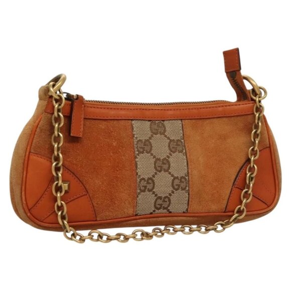 GUCCI GG Canvas Chain Accessory Pouch Orange - Picture 1 of 15